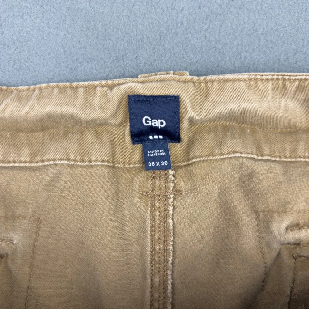 Gap Mens Tan Khaki Cargo Pants 38x30 Straight Leg Cotton Utility Workwear FA11